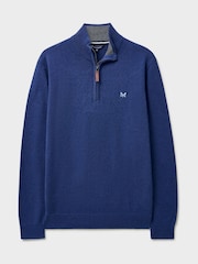 Crew Clothing Mid Blue Half Zip Jumper - Image 5 of 5