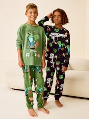 Black/Green Minecraft License Pyjamas 2 Pack (5-16yrs) - Image 1 of 12