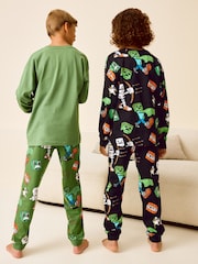 Black/Green Minecraft License Pyjamas 2 Pack (5-16yrs) - Image 3 of 12