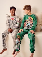 Marvel Green/Grey Tie Dye Long Sleeve Pyjamas 2 Pack (5-16yrs) - Image 1 of 9