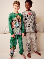 Marvel Green/Grey Tie Dye Long Sleeve Pyjamas 2 Pack (5-16yrs) - Image 4 of 9