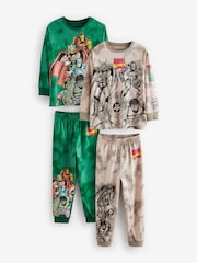Marvel Green/Grey Tie Dye Long Sleeve Pyjamas 2 Pack (5-16yrs) - Image 5 of 9