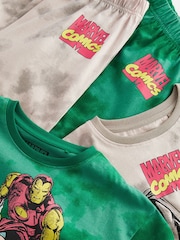 Marvel Green/Grey Tie Dye Long Sleeve Pyjamas 2 Pack (5-16yrs) - Image 8 of 9