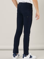 Name It Blue Slim Fit Cotton Twill Chino Trousers With Adjustable Waist - Image 2 of 6
