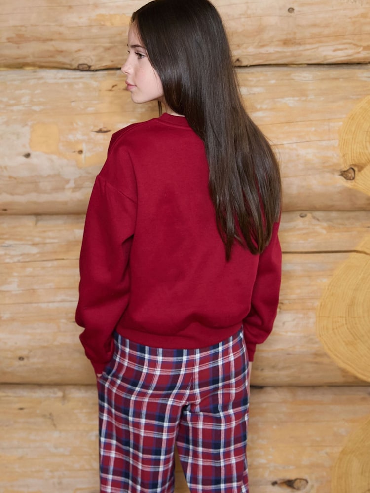 The Little Tailor Red Checked Flannel Relaxed Christmas Pyjamas - Image 2 of 4