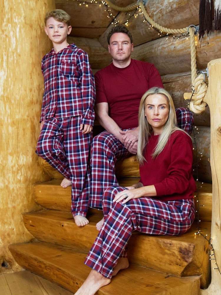 The Little Tailor Red Checked Flannel Relaxed Christmas Pyjamas - Image 4 of 4