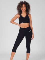 Pineapple Black Band High Waisted Crop Leggings - Image 1 of 5