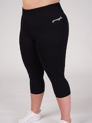 Pineapple Black Band High Waisted Crop Leggings - Image 5 of 5