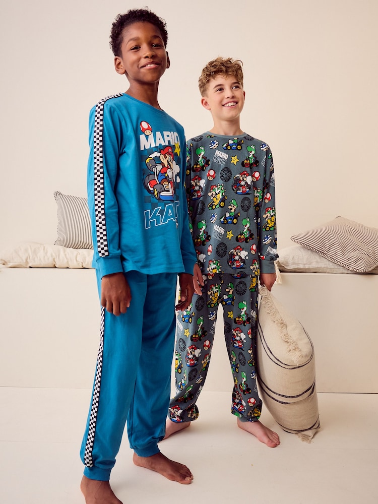 Mario Kart Vert/Bleu - Lot de 2 pyjamas de jogging (3-14 ans) - Image 1 of 5