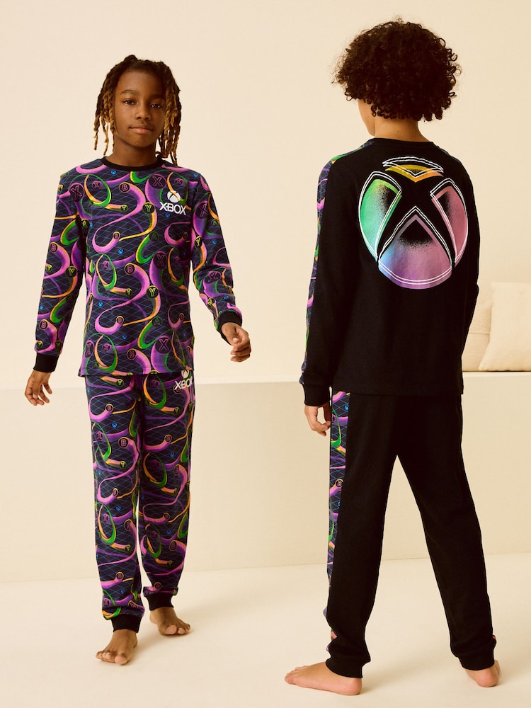 Xbox Black/Pink 2 Pack Long Sleeve Pyjamas (5-16yrs) - Image 1 of 11