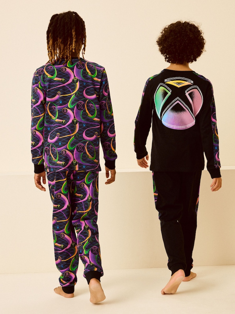 Xbox Black/Pink 2 Pack Long Sleeve Pyjamas (5-16yrs) - Image 2 of 11