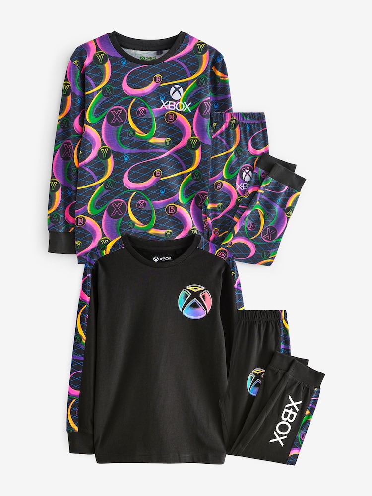 Xbox Black/Pink 2 Pack Long Sleeve Pyjamas (5-16yrs) - Image 8 of 11