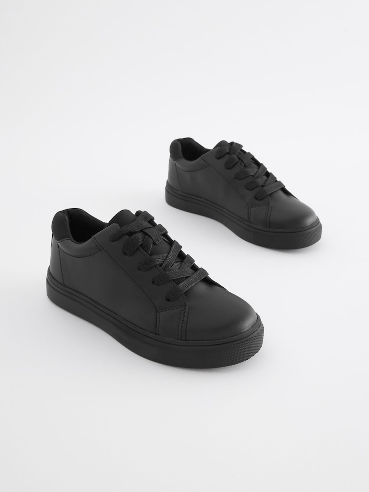 Black Standard Fit (F) Lace Up School Shoes - Image 1 of 5