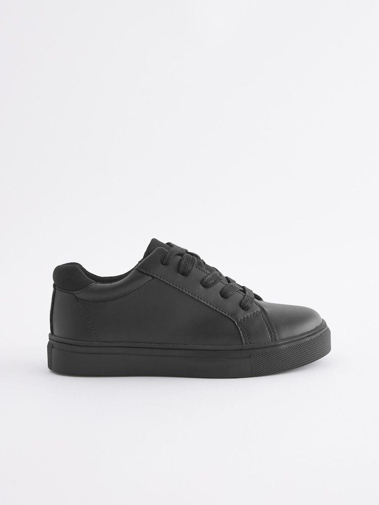 Black Standard Fit (F) Lace Up School Shoes - Image 2 of 5
