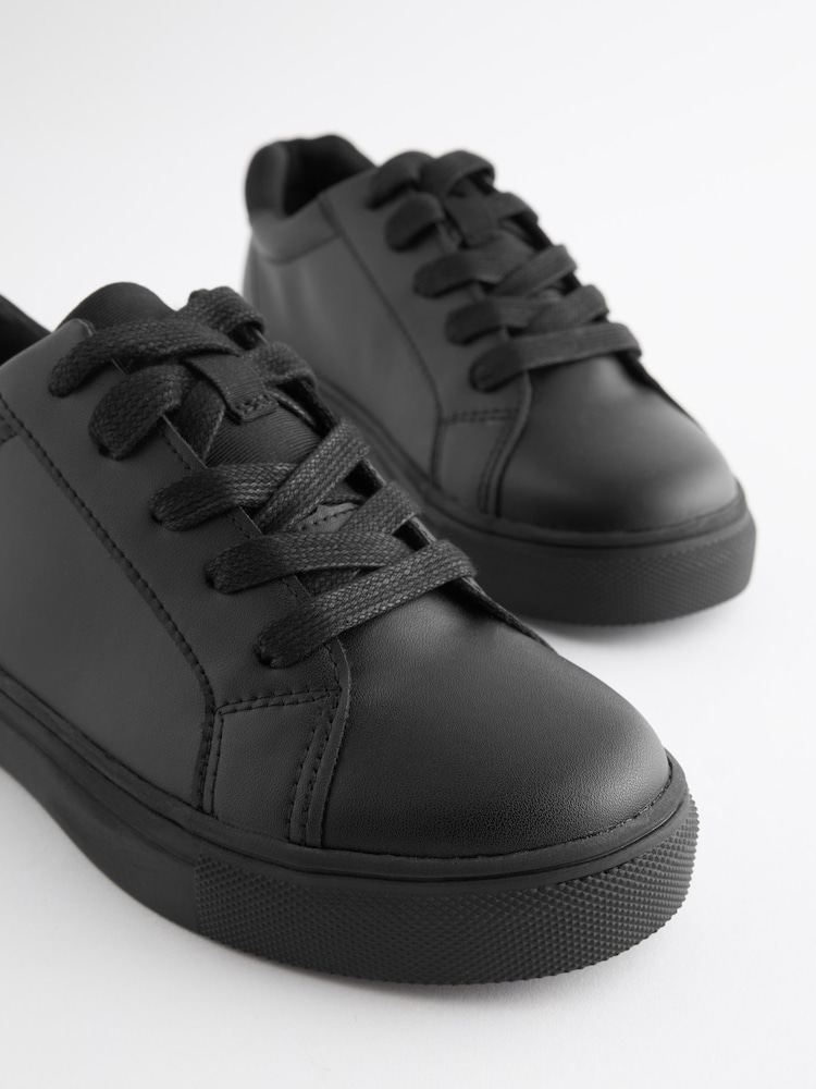 Black Standard Fit (F) Lace Up School Shoes - Image 4 of 5