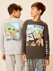 Grey Mandalorian 100% Cotton Long Sleeve Pyjamas 2 Pack (3-14yrs) - Image 2 of 10