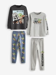 Grey Mandalorian 100% Cotton Long Sleeve Pyjamas 2 Pack (3-14yrs) - Image 6 of 10