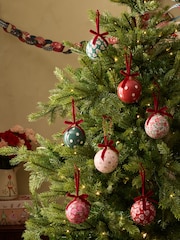 Cath Kidston Floral Print Decoupage Baubles Set of 7 - Image 1 of 4