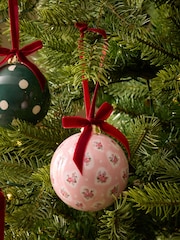 Cath Kidston Floral Print Decoupage Baubles Set of 7 - Image 2 of 4