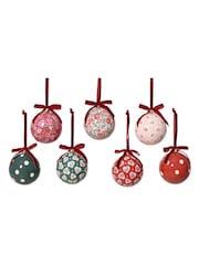 Cath Kidston Floral Print Decoupage Baubles Set of 7 - Image 4 of 4