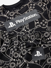 Black/White Playstation Single Long Leg Sleeve Pyjamas (3-16yrs) - Image 7 of 7