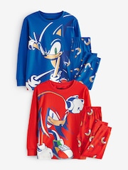 Blue/Red Sonic and Knuckles Long Leg Pyjamas 2 Pack (3-14yrs) - Image 5 of 8