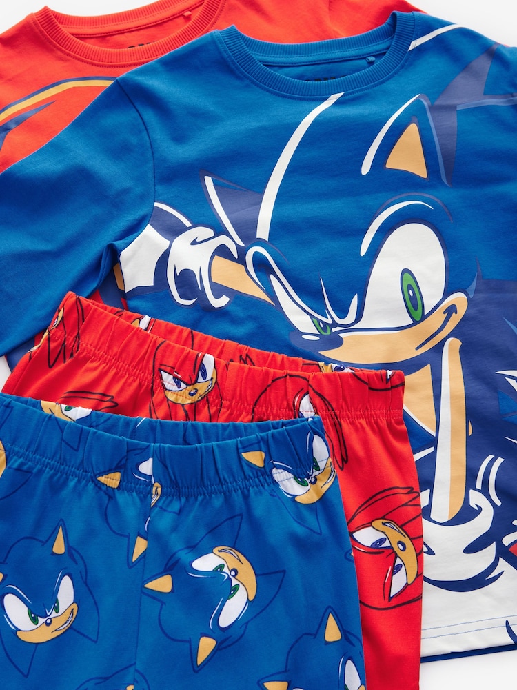 Blue/Red Sonic and Knuckles Long Leg Pyjamas 2 Pack (3-14yrs) - Image 6 of 8