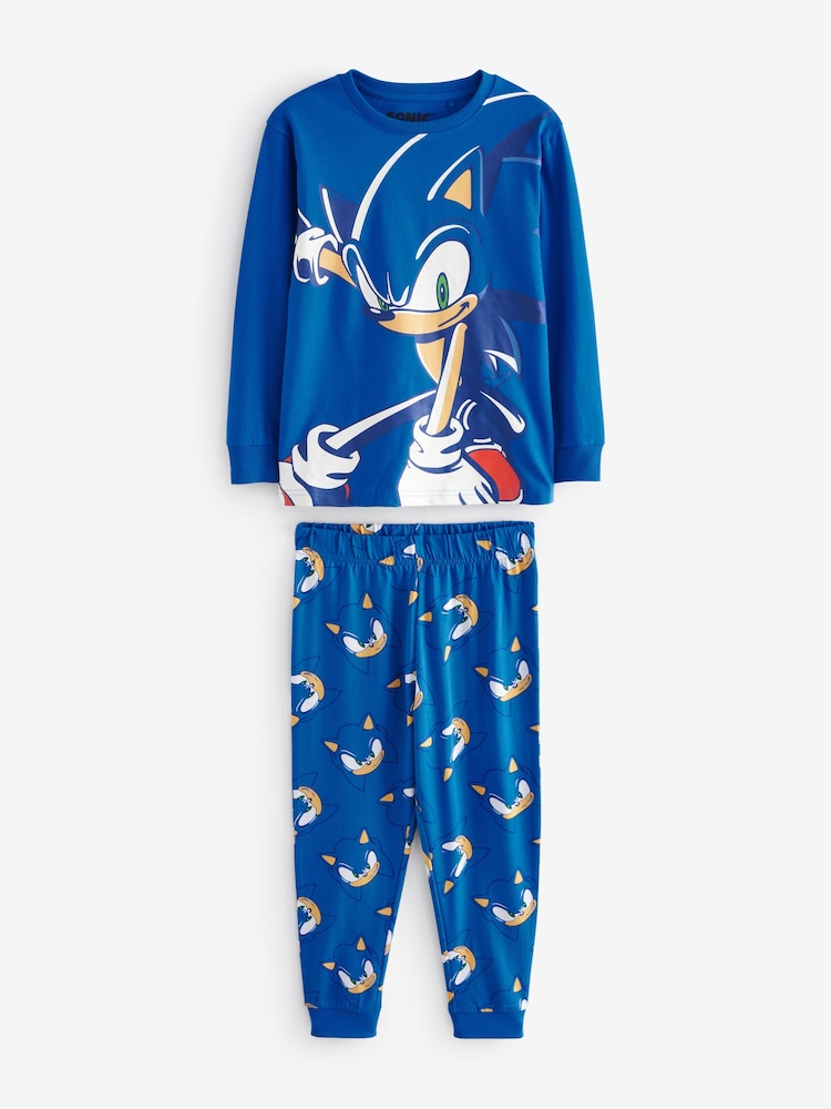 Blue/Red Sonic and Knuckles Long Leg Pyjamas 2 Pack (3-14yrs) - Image 8 of 8