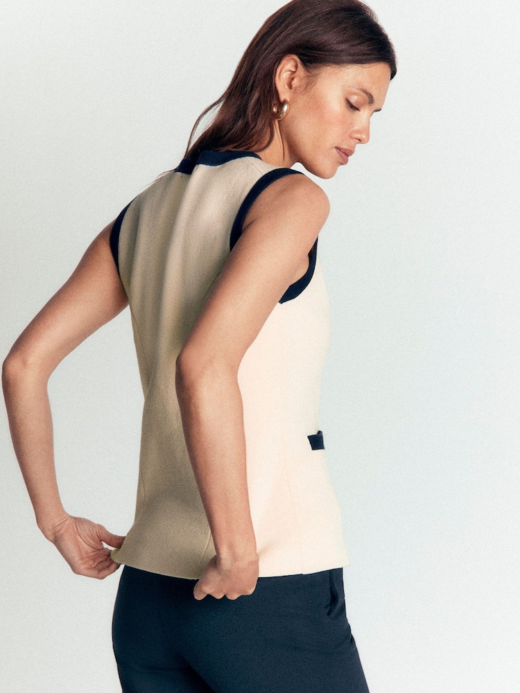 Boden Cream Crew Neck Milano Waistcoat - Image 2 of 7