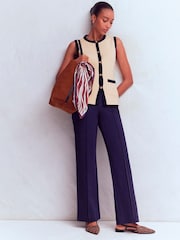 Boden Cream Crew Neck Milano Waistcoat - Image 4 of 7