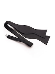 Savile Row Company Black Pure Silk Self Bow Tie - Image 1 of 3