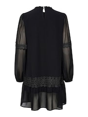 Kaffe Freya Chiffon Lace Ribbon Black Dress - Image 6 of 6