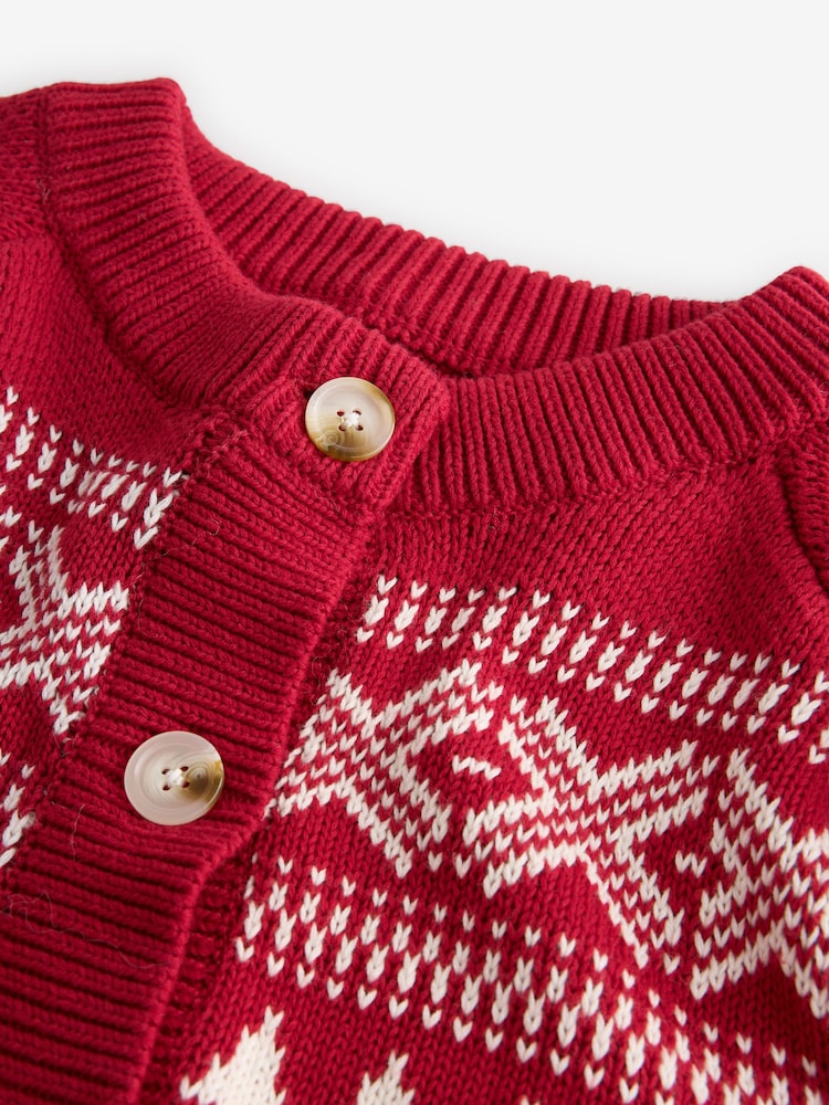 The Little Tailor kokvilnas ziemas Fairisle Ziemassvētku jaka - Attēls 10 no 10