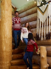 The Little Tailor Red Cotton Winter Fairisle Christmas Cardigan - Image 6 of 6