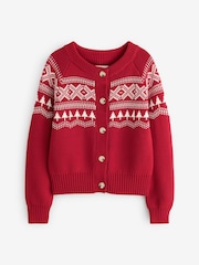 The Little Tailor kokvilnas ziemas Fairisle Ziemassvētku jaka - Attēls 7 no 10