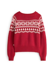 The Little Tailor kokvilnas ziemas Fairisle Ziemassvētku jaka - Attēls 8 no 10