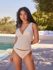 Ecru Broderie Plunge Tummy Control Tankini - Image 2 of 7