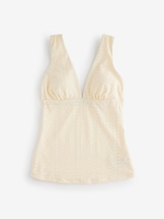 Ecru Broderie Plunge Tummy Control Tankini - Image 7 of 7