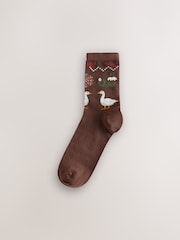 Brown Duck Conversational Ankle Socks 4 Pack - Image 4 of 7