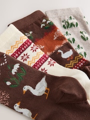 Brown Duck Conversational Ankle Socks 4 Pack - Image 6 of 7