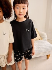 Black/White Smile Short Pyjamas 2 Pack (3-16yrs) - Image 5 of 9