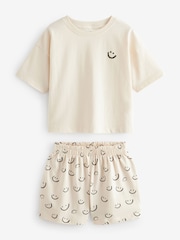 Black/White Smile Short Pyjamas 2 Pack (3-16yrs) - Image 6 of 9