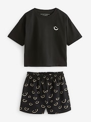 Black/White Smile Short Pyjamas 2 Pack (3-16yrs) - Image 7 of 9