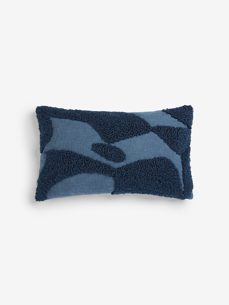 French Connection Navy Tangelo Tufted Cushion - Image 2 of 4 French Connection Navy Tangelo Tufted Cushion - Image 2 of 4