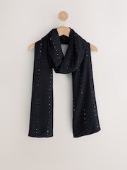 Black Sequin Detail Lightweight Shawl Scarve - Image 5 of 7