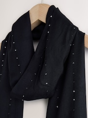 Black Sequin Detail Lightweight Shawl Scarve - Image 6 of 7