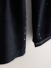 Black Sequin Detail Lightweight Shawl Scarve - Image 7 of 7