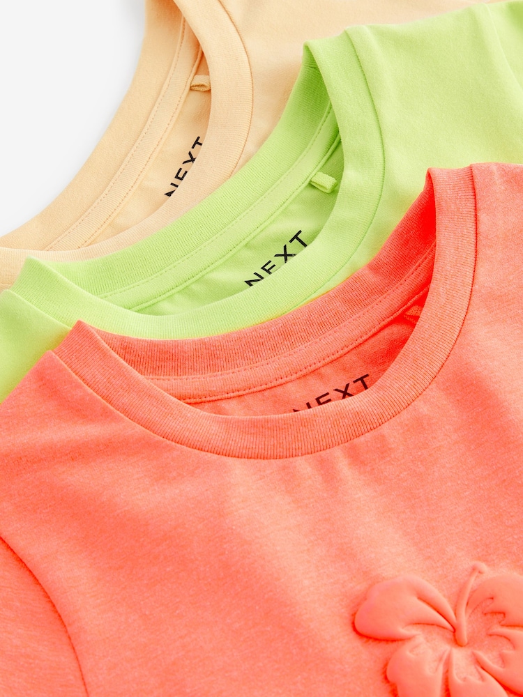 Grün/Orange - Kastige T-Shirts in leuchtendem Design mit Schriftzug im 3 er-Pack (3Monate–16Jahre) - Bild 10 von 10