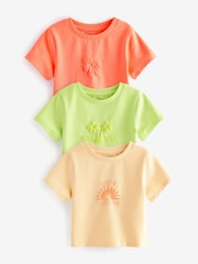 Grün/Orange - Kastige T-Shirts in leuchtendem Design mit Schriftzug im 3 er-Pack (3Monate–16Jahre) - Bild 5 von 10