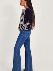 Monsoon Blue Maya Embroidery Military Jacket - Image 3 of 5